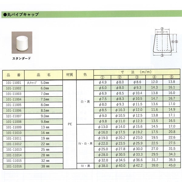 丸パイプ用キャップ 外径9.8mmパイプ用 100個セット ceg Φ9.8mm 丸パイプ端部用キャップ 丸キャップ 樹脂 プラスチック 101-11008