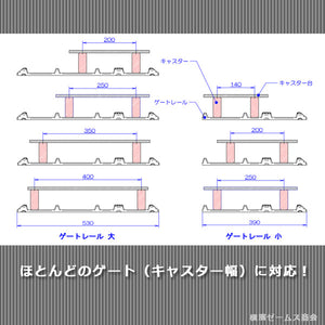 ラバーゲートレール L=1800mm W=530mm 固定ピンなし キャスターゲートの損傷防止、クロスゲート・アルミゲート等の設置に npt キャスターレール