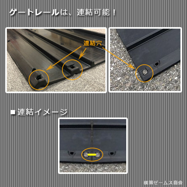 ラバーゲートレール L=1800mm W=530mm 固定ピンなし キャスターゲートの損傷防止、クロスゲート・アルミゲート等の設置に npt キャスターレール