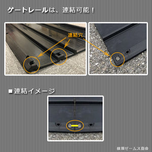 ラバーゲートレール L=1800mm W=530mm 固定ピンなし キャスターゲートの損傷防止、クロスゲート・アルミゲート等の設置に npt キャスターレール
